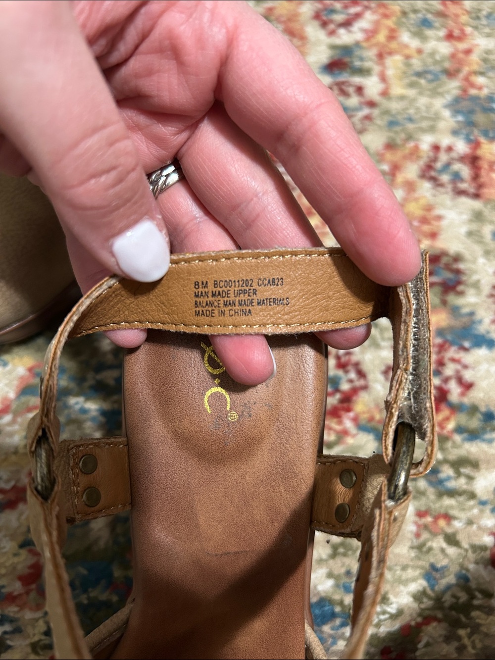 boc Beige Platform Clog Heels with Ankle Straps - Picture 4 of 4